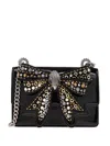 Kurt Geiger Small Bow Shoreditch Leather Cross Body Bag In Black