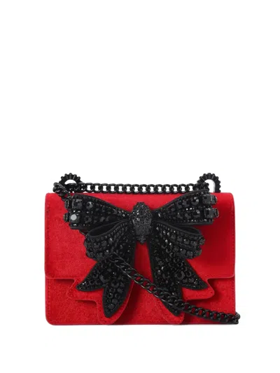 Kurt Geiger Small Bow Shoreditch Shoulder Bag In Red