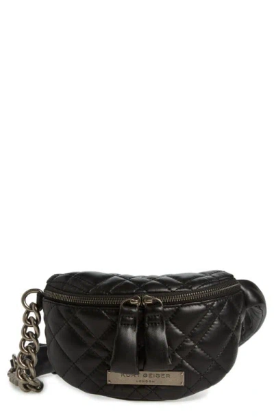 Kurt Geiger Small Brixton Quilt Belt Bag In Black