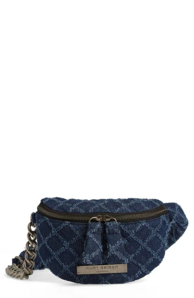 Kurt Geiger Small Brixton Quilt Belt Bag In Navy