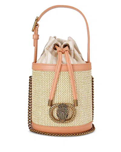 Kurt Geiger Small Chelsea Round Bucket Bag In Open Beige