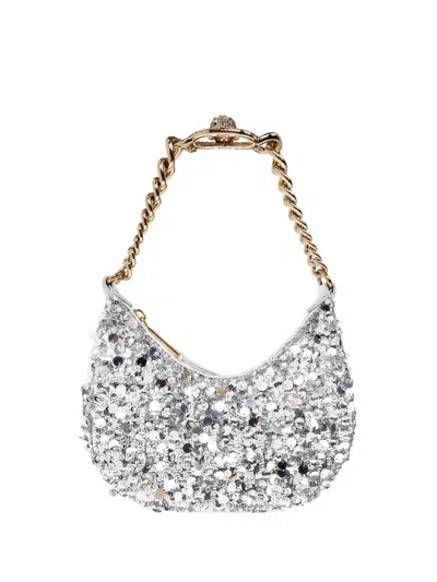 Kurt Geiger Small Chelsea Sequin Chain-strap Shoulder Bag In Silver