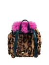 Kurt Geiger Small Hoxton Animal-print Backpack In Brown