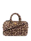 Kurt Geiger Kensington Boston Leopard Print Leather Handbag In Brown