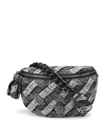 Kurt Geiger Small Kensington Denim Belt Bag In Black