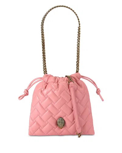Kurt Geiger Small Kensington Drawstring Bucket Bag In Pink