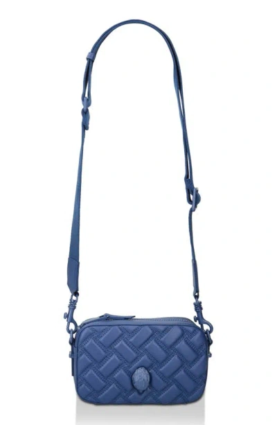 Kurt Geiger Small Kensington Drench Quilted Leather Camera Bag In Blue