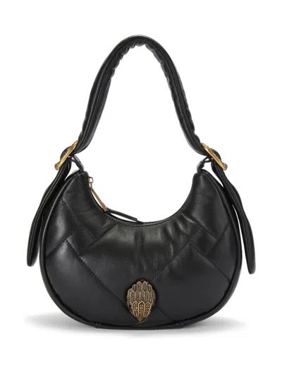 Kurt Geiger Small Kensington Hobo Puff Leather Shoulder Bag In Black