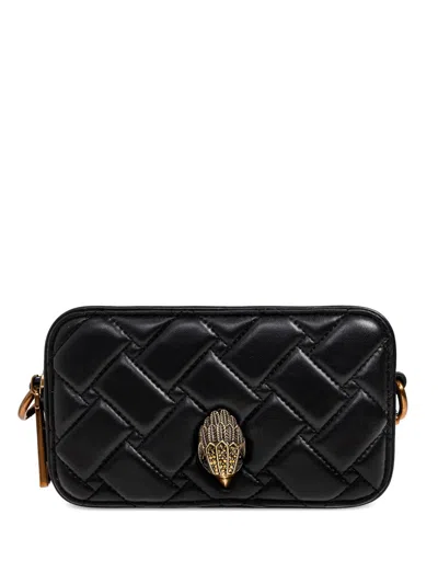 Kurt Geiger Small Kensington Quilted Appliqué Clutch Bag In Black
