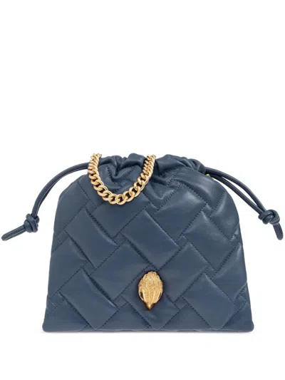 Kurt Geiger Small Kensington Quilted Bucket Bag In Blue
