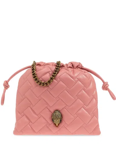 Kurt Geiger Small Kensington Quilted Drawstring Bag In Pink