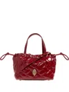 Kurt Geiger Small Kensington Quilted String-detail Tote Bag In Red