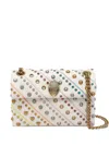 Kurt Geiger Small Kensington Rainbow-stripe Studded Shoulder Bag In White