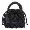 Kurt Geiger Small Macrame Crystal Handbag In Black