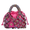 Kurt Geiger Small Macrame Crystal Handbag In Red