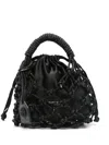 Kurt Geiger Small Macramé Tote Bag In Black