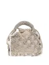 Kurt Geiger Small Macramé Tote Bag In Silver