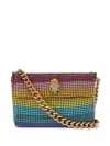 Kurt Geiger Rhinestone-embellished Chain Shoulder Bag In Blue