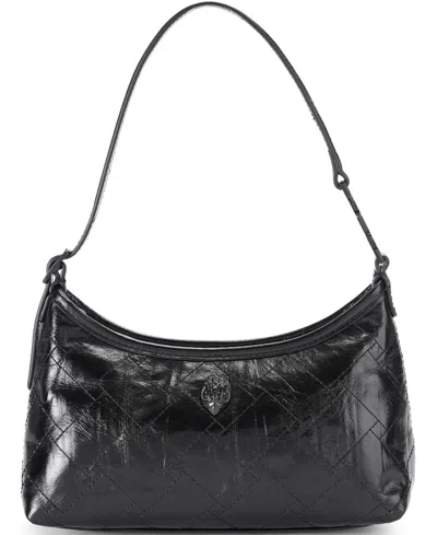 Kurt Geiger Small Sling Quilted Crinkle Leather Shoulder Bag In Black