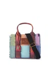 Kurt Geiger London Small Southbank Patchwork Denim Tote In Blue