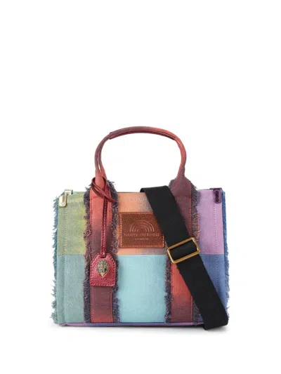 Kurt Geiger London Small Southbank Patchwork Denim Tote In Patch Multi