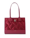 Kurt Geiger London Recycled Quilted Small Shopper In Dark Red