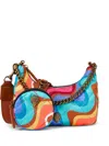 Kurt Geiger Small Wave-print Cross Body Bag In Blue