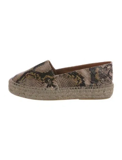 Pre-owned Kurt Geiger Snakeskin Animal Print Espadrilles In Neutral