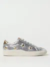 Kurt Geiger Womens Lane Star Snakeskin-embossed Metallic-leather Low-top Trainers Silv In Silver