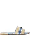 Kurt Geiger Flache Soundback Sandalen In Nude