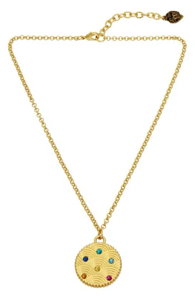 Kurt Geiger Southbank Coin Pendant Necklace In Gold