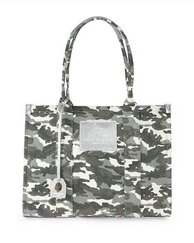 Kurt Geiger Southbank Large Camo Tote In Red