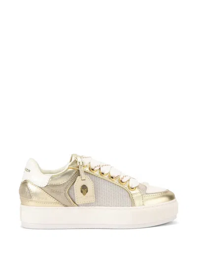 Kurt Geiger Southbank Leather Sneakers In Gold