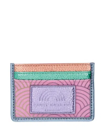 Kurt Geiger Southbank Metallic-effect Card Holder In Pink