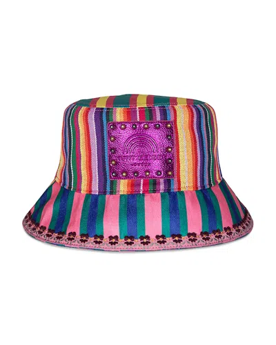 KURT GEIGER SOUTHBANK MIX STRIPE BUCKET HAT