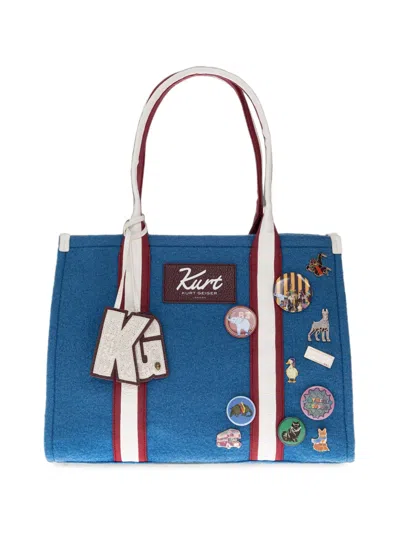 Kurt Geiger Southbank Patch-detail Tote Bag In Blue