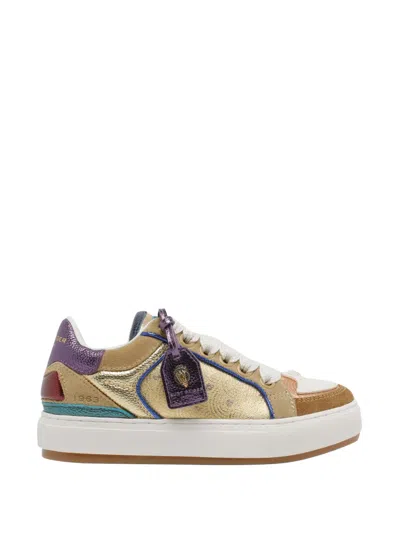 Kurt Geiger Southbank Tag Lace-up Sneakers In Neutral