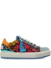 Kurt Geiger Southbank Tag Patchwork Lace-up Sneakers In Pink