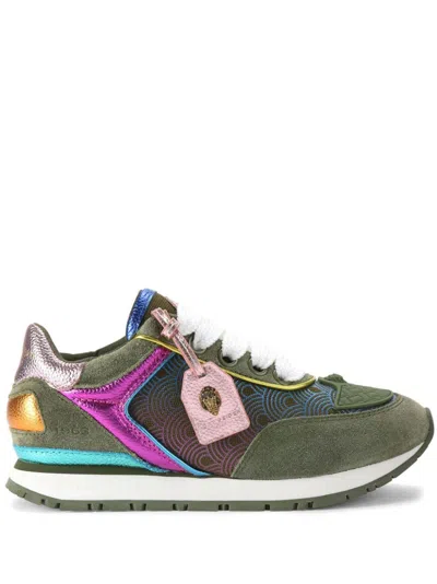 Kurt Geiger Southbank Tag Runner Sneakers In Green Comb
