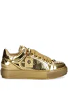 Kurt Geiger Leather Southbank Tag Sneakers In 金色