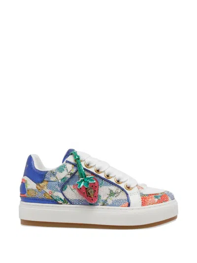 Kurt Geiger Southbank Tag Strass-embellished Sneakers In Blue