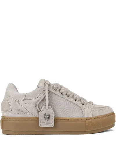 Kurt Geiger Southbank Tag Suede Sneakers In Gray