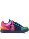 Kurt Geiger London Womens Blue Other Southbank Tag Rainbow-print Leather Low-top Trainers In Blue
