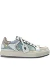 Kurt Geiger Southbank Tag Wave-pattern Leather Sneakers In Neutral