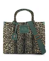 Kurt Geiger Leopard Print Southbank Extra Small Tote In Brown