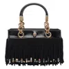 Kurt Geiger Fringe-embellished Chain-handle Tote Bag In Black