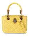 Kurt Geiger Square Mini Kensington Satchel In Yellow