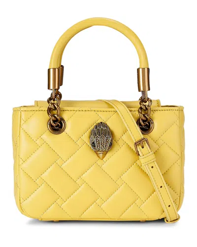 Kurt Geiger Square Mini Kensington Satchel In Yellow