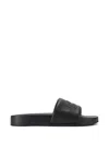 Kurt Geiger Stacked Logo-embossed Slides In Black