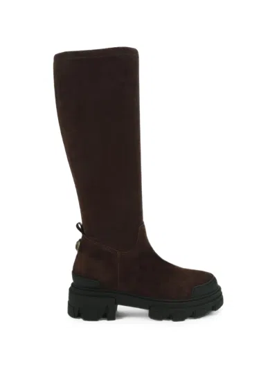 Kurt Geiger Stomp Sock Knee Boots In Brown
